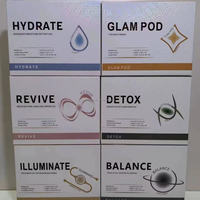 Kit de capsules de dosette d'oxygène Glowskin O Pods faciaux Revive Glam Hydrate Detox Kits Capsule Gel pour Co2 Bubble Machine