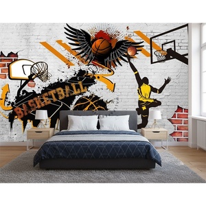 <span class=keywords><strong>Papier</strong></span> <span class=keywords><strong>peint</strong></span> mural amovible Peel and Stick White Brick Wall Background Sports <span class=keywords><strong>Basketball</strong></span> - Product Image 2