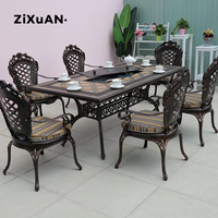Mobilier d'extérieur Chaises et tables de jardin Chaises et tables de jardin en terrasse Four à charbon Table et chaise d'extérieur en aluminium