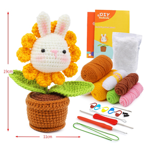 Kit de Crochet para Principiantes, Animal, Flor, Conejo, Tutoriales en Video Paso a Paso, Kit de Iniciación al Crochet para Adultos y Niños - Product Image 1
