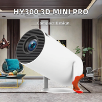 Projecteur de cinéma maison Hy300 Android 9 Mini Pro 720p facile à utiliser avec mini projecteur 3D de cinéma maison Ansi 150