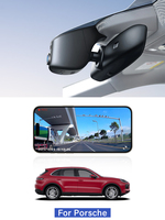 Caméra de tableau de bord double objectif 170° sur mesure pour Porsche Cayenne/E3 911/992 Taycan 2020-2026 avec vision nocturne et enregistrement en boucle automatique