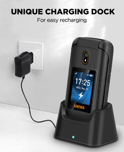 Téléphone portable débloqué 4G VoLTE UNIWA V909T pour seniors, <span class=keywords><strong>double</strong></span> écran, téléphone <span class=keywords><strong>fixe</strong></span> sans fil à clapet - Product Image 4