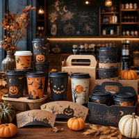 Gobelet à café en papier pour Halloween, prix de gros d'usine, impression personnalisée, gobelet à double paroi