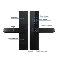 Serrure de porte électronique intelligente à empreinte digitale et code PIN Tuya TT Lock, prix usine, pour maison et bureau