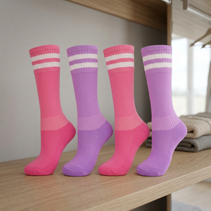 Calcetines Largos de Fútbol Jacquard para Adultos y Niños, Diseño a Rayas de Temporada Primaveral, Transpirables, Antideslizantes, Hasta la Rodilla - Product Image 3