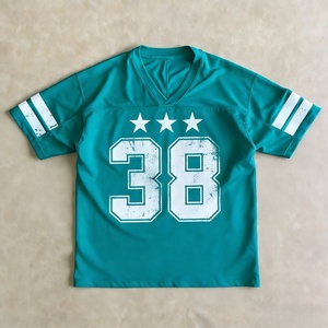 Camiseta cuadrada de verano para hombre de secado rápido personalizada de fabricante, camiseta de fútbol de malla estampada con <span class=keywords><strong>cuello</strong></span> en V de gran tamaño para fútbol y baloncesto - Product Image 1