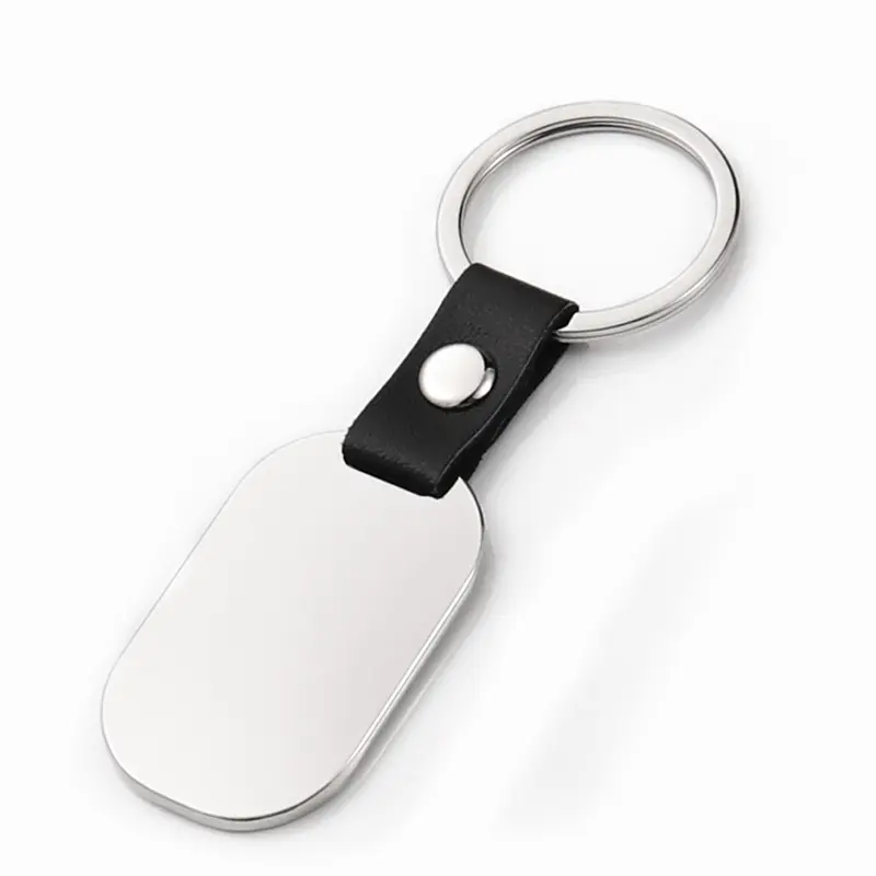 No Minimum Hot Sale Custom Made Engraved Company Logo Name Key Chains Blank Sublimation Metal Keychain