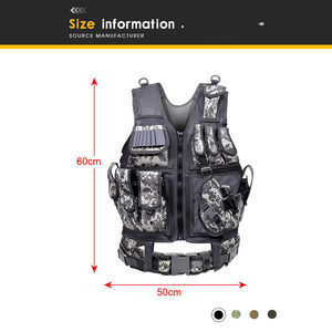 Gilet tactique utilitaire réglable pour le rangement d'équipement extérieur avec ceinture détachable et triple pochette pour chargeurs - Product Image 4
