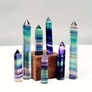 Cristal de Fluorita Pulido y Colorido CrystalHola al por Mayor, Punto de Cristal para Feng Shui, Tendencia de Moda, Decoración Relajante para el Hogar, Oficina y Dormitorio - Product Image 4