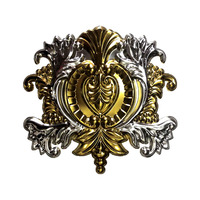 Mai Huan Accessoires de porte de cour modernes et durables en acier inoxydable 304 Bouclier de tortue dorée Couronne Fleur Balustrades Garde-corps