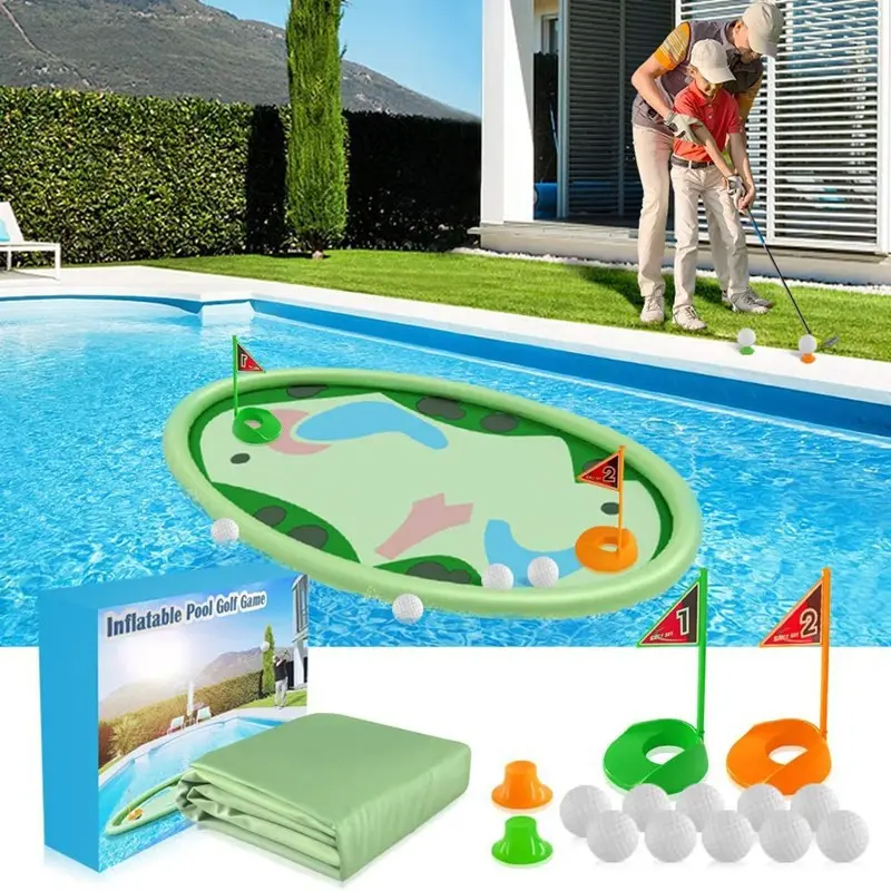 Estera de golf de agua inflable de PVC personalizada transfronteriza nueva estera de juego de juguete de ocio de agua para piscina