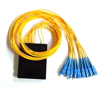 Divisor PLC 1x4 8 16 en Caja ABS con Conectores SC LC FC, Divisor de Fibra Óptica Tipo Caja