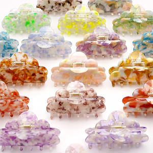 YIYI coreano 9.8cm nuvola acetato artigli per capelli carino colorato grande fermaglio per capelli rotondo artiglio personalizzato all'ingrosso - Product Image 1