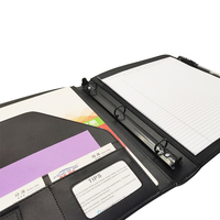 Modernqiu - Portafolio de Cuero A4 Personalizado al por Mayor, Organizador de Documentos Ejecutivo con Carpeta de 3 Anillas