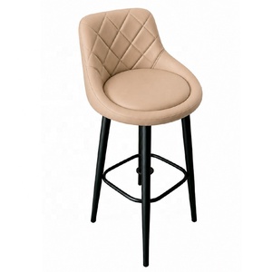 Tabouret de bar moderne rembourré matelassé, chaise de comptoir réglable avec base en métal et siège pivotant pour bar à domicile et salle à manger - Product Image 4