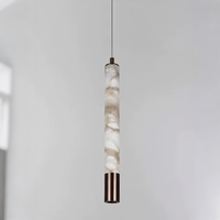Lampe suspendue en marbre naturel pour chambre d'hôtel, villa de luxe moderne, bar du hall d'entrée