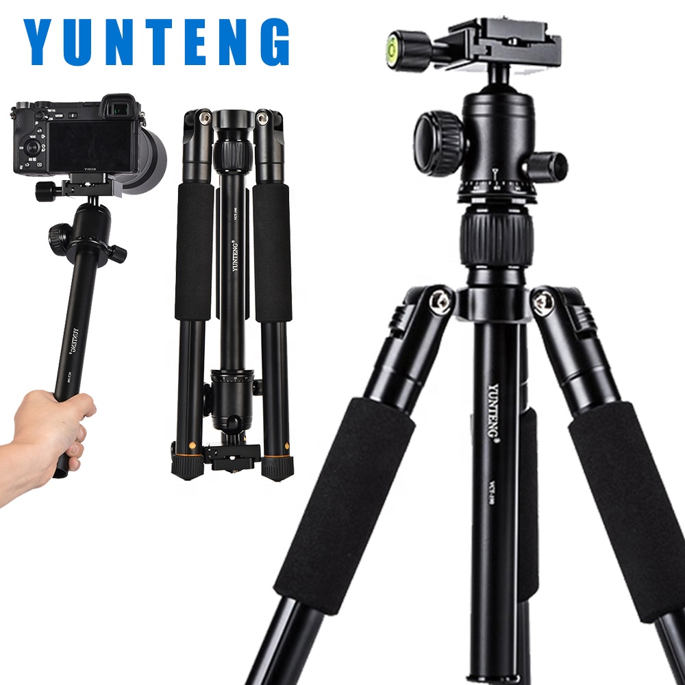 YUNTENG VCT-190 138Cm Nhôm 360 Panorama Bóng Đầu Video Máy Ảnh Tripod Đứng Với Cột Trung Tâm, Tải Lên Đến 30 Lb