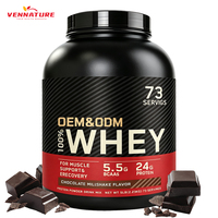 Poudre de Protéine de Lactosérum au Chocolat 5lb 73 Portions 24g 5.5g BCAA Formule Hydrolysée pour Nutrition Sportive et Fitness