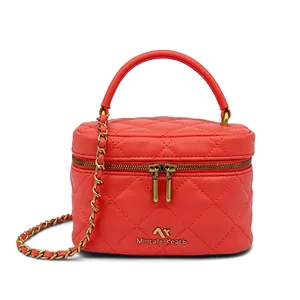 Fábrica Personalizada de Alta Qualidade das Mulheres Acolchoado PU Balde Saco Moda Crossbody Saco Minimalista Pequeno Saco Cosmético para Meninas