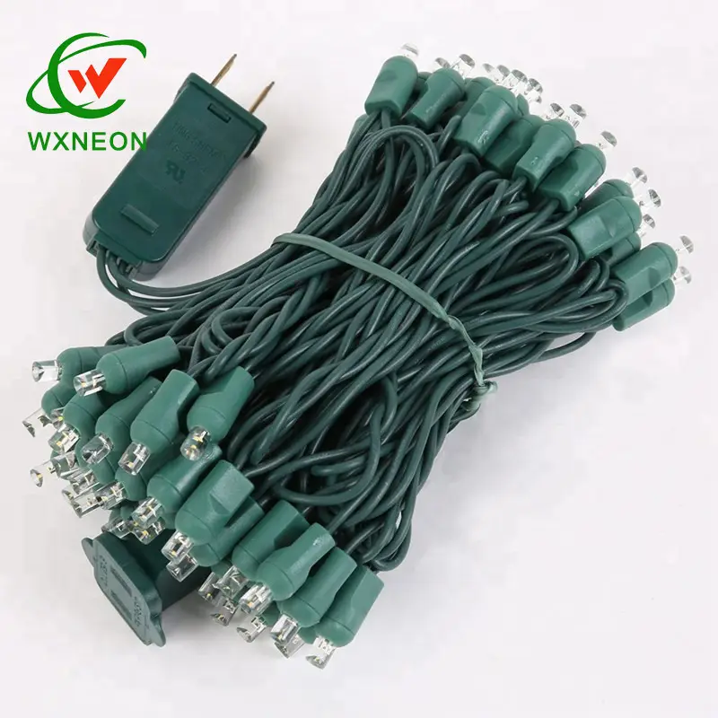 25ft 50 Count Warm White LED Christmas Lights Outdoor Indoor Green Wire 5mm Wide Angle Mini warm white holiday lights