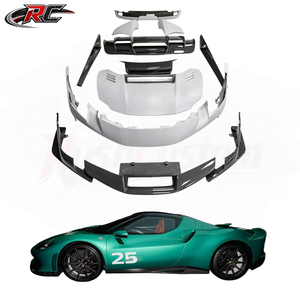 Kit Carrozzeria in Fibra di Carbonio per <span class=keywords><strong>Ferrari</strong></span> 296 Upgrade Speciale Track Edition: Paraurti Anteriore, Minigonne Laterali, Diffusore Posteriore, Spoiler - Montaggio OEM - Product Image 5