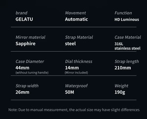 Envío Directo GELATU Reloj Mecánico para Hombre, Diseño Hueco, Cielo Estrellado de Lujo, Resistente al Agua, Alta Calidad, Tourbillon, Cristal de Zafiro, Acero Inoxidable - Product Image 2