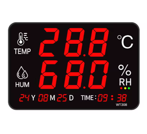 RS485モニター デジタル温湿度記録計 データロガー 温度センサー付き 壁掛け時計 アラーム プラスチック ODM OEM 空気 - Product Image 1