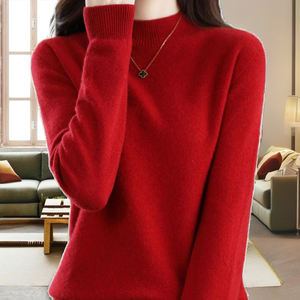 Pull à col roulé en cachemire 100% pour femme, décontracté, manches longues, ample, bas ample, couleur unie, nouveau, automne/hiver - Product Image 2