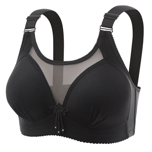 Wholesale Women Thin Mesh Bras Plus Size Wireless Massage Lining Underwear Female Seamless Push Up Bras