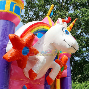 Castillo inflable comercial para niños, castillo inflable de unicornio para niños pequeños con tobogán. - Product Image 6