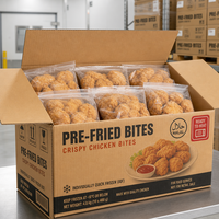 Morsures de poulet frites surgelées de qualité supérieure, certifiées Halal, croustillantes et panées, pour la vente en gros et la restauration rapide
