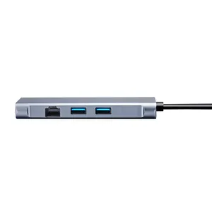 עגינה תחנת macbook pro windows Suppliers-6 ב 1 סוג C Hub עם כרטיס קורא RJ45 Ethernet עבור Macbook Pro/אוויר iPad