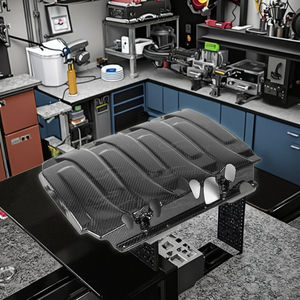 COUVERCLE DE MOTEUR EN FIBRE DE CARBONE SEC pour 2014-2016 CHEVROLET <span class=keywords><strong>CORVETTE</strong></span> C7 BODY KITS Body Kit. - Product Image 5