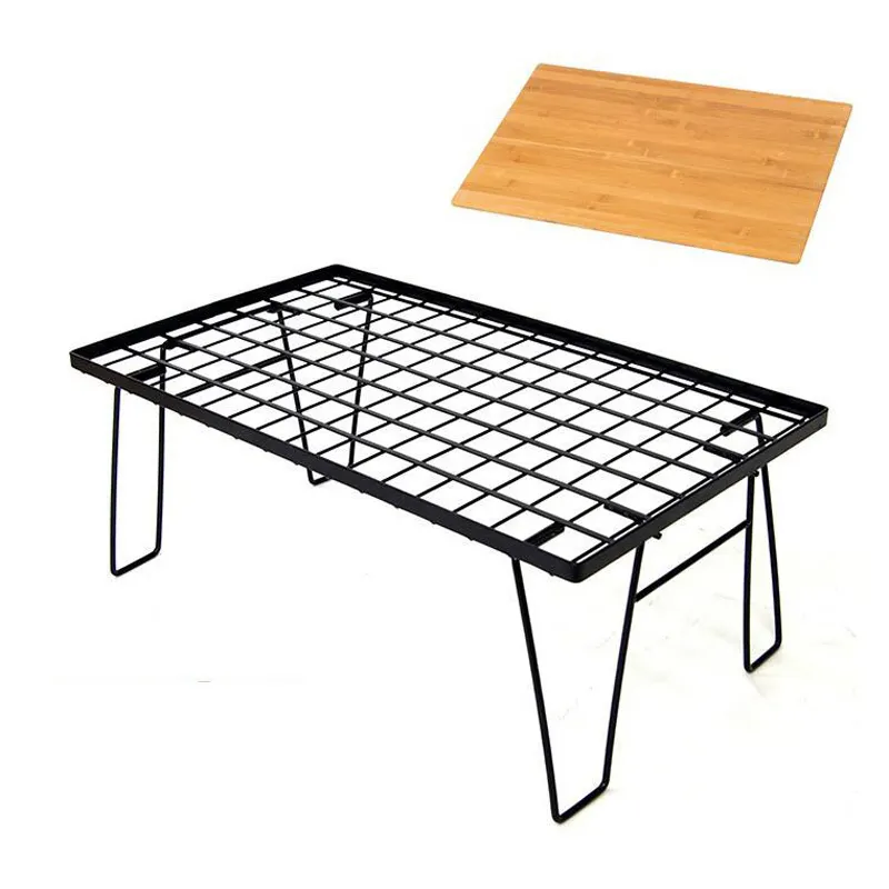 Bbq Iron Table Grill Leichter Bambus Desktop Klapp camp Tisch Kleidung Klapptisch