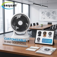 Ventilateur de circulation d'air portable électrique en ABS avec affichage numérique et télécommande