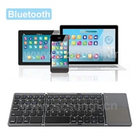 Keyboard Lipat dengan Touchpad Nirkabel Tipe C Isi Ulang Ringan untuk iPad iPhone Tablet PC