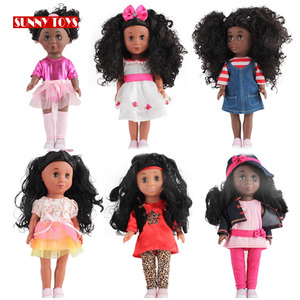 6 poupées noires en vinyle mélangé 14 pouces <span class=keywords><strong>pour</strong></span> bébé, fille, afro-américaine, <span class=keywords><strong>pour</strong></span> enfants avec de longs cheveux - Product Image 6
