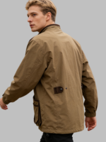 Veste unisexe en nylon Ripstop imperméable, coupe-vent, respirante, col montant, fermeture éclair, pour la randonnée, le tir et les activités de plein air