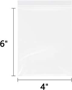 Sacs refermables transparents classiques en PE Huamaohengchun 4" x 6" (1000 unités) de 2 mils pour bijoux, pâtisseries et cadeaux de fête - Product Image 2