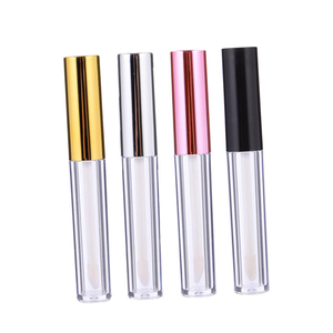 3.6ml 10ml <b>Plastic</b> Lip Gloss <b>Tube</b> with Screw Cap Silver Gold Lipstick <b>Tubes</b> for Cosmetics Screen Printing 100pcs MOQ - Product Image 1