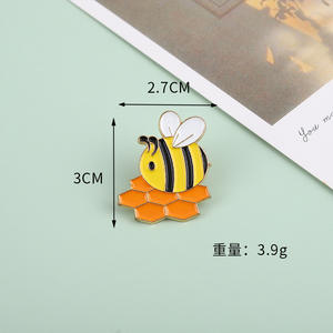 Insigne d'insecte de petite abeille créative drôle dessin animé petite abeille émail broche épinglette chapeaux vêtements décoration broches broches cadeau - Product Image 5