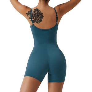 Spedizione veloce da donna senza maniche con spalline regolabili Skinny tute sportive da allenamento corte tute da ginnastica abbigliamento sportivo - Product Image 3