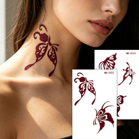 Autocollants de tatouage temporaire papillon semi-permanents personnalisés OEM, sans eau, à coller, imperméables, pour la vente en gros
