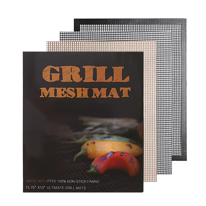 PFOA Free Nonstick PTFE Fiberglass Reusable BBQ Grill Mesh Mat for Barbecue and Oven