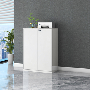 Meuble de classement moderne en métal blanc <span class=keywords><strong>à</strong></span> profil bas avec tiroirs verrouillables pour bureau, en acier laminé <span class=keywords><strong>à</strong></span> froid blanc, <span class=keywords><strong>armoire</strong></span> de classement courte - Product Image 5