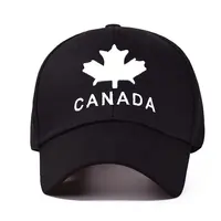 Couleur noire 100% Coton 3D Brodé Drapeau Canadien Baseball Canada Chapeau