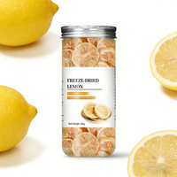 Gefreeze-droogde citroen fruitthee schijfjes, pittige citrus smaak, rijk aan vitamine C, cafeïnevrije fruitinfusie, aangepast etiket