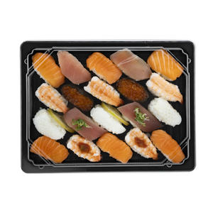 Bandeja de plástico para sushi desechable de 32 Oz duradera y resistente, excelente oferta para cajas de embalaje de alimentos convenientes - Product Image 3