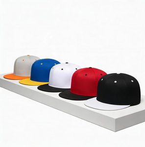 Custom Sporty Vintage <b>Flat</b> Bill Snapback <b>Hats</b> Two Tone <b>Flat</b> Brim Baseball Caps for Unisex - Product Image 3